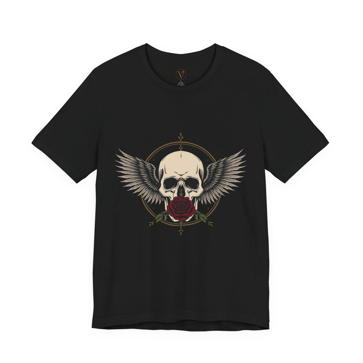 Skull Rose Wings T-Shirt | Gothic Tattoo Biker Streetwear | Vice & Velvet Chapter I