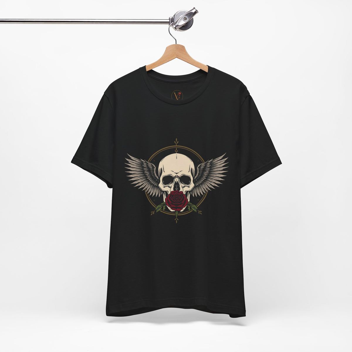 Skull Rose Wings T-Shirt | Gothic Tattoo Biker Streetwear | Vice & Velvet Chapter I