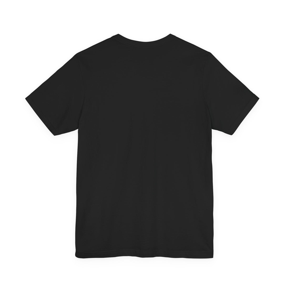 Back view of a plain black Vice & Velvet unisex cotton t-shirt with a clean, unprinted design.